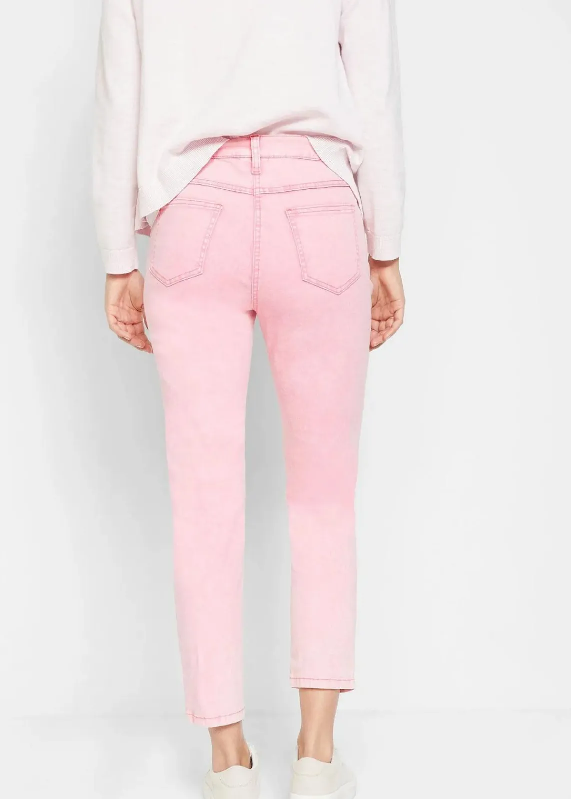 bonprix Hosen|Bekleidung·Kleider^Verkürzte Twill-Hose im Used-Look knallrosa