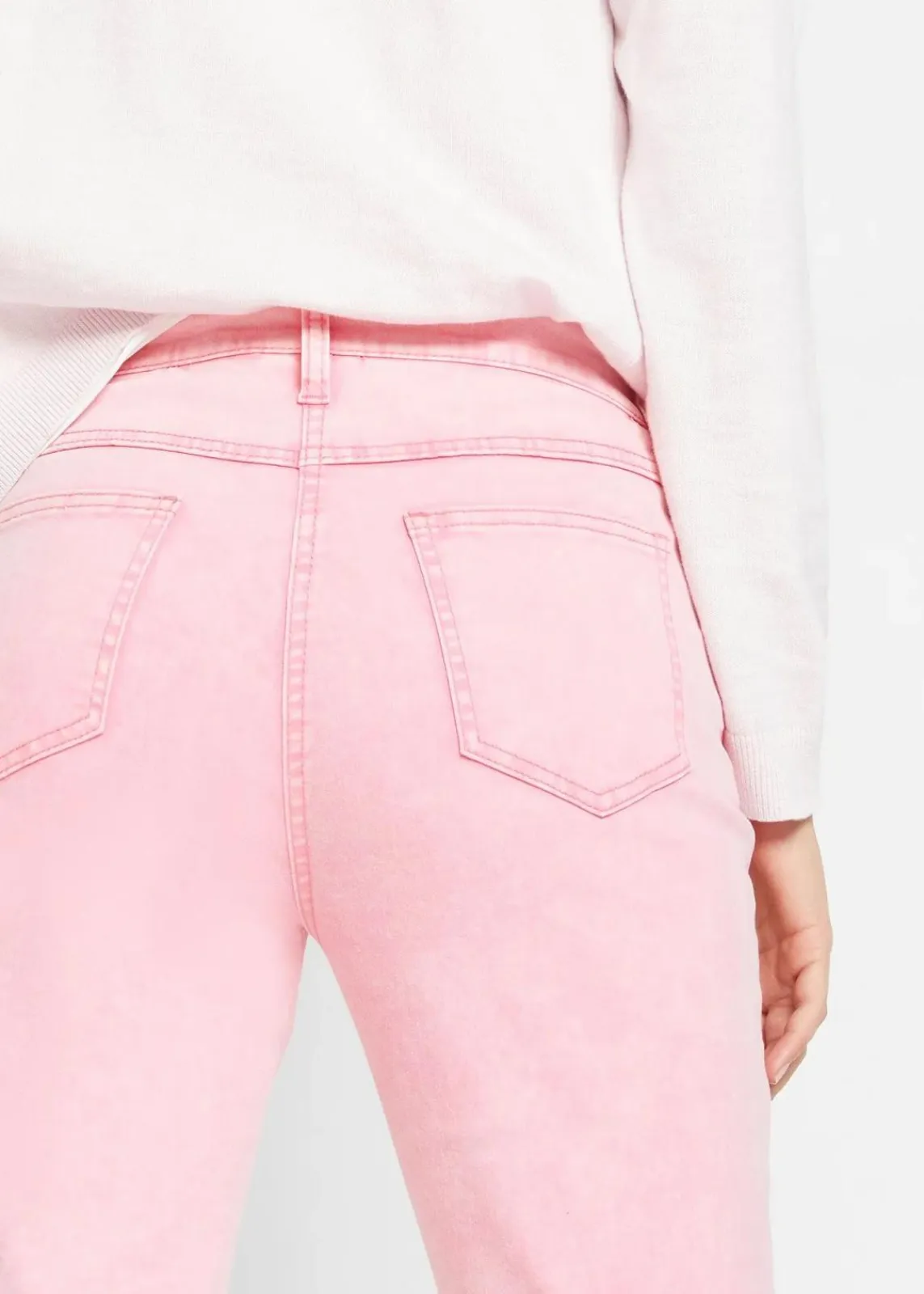 bonprix Hosen|Bekleidung·Kleider^Verkürzte Twill-Hose im Used-Look knallrosa