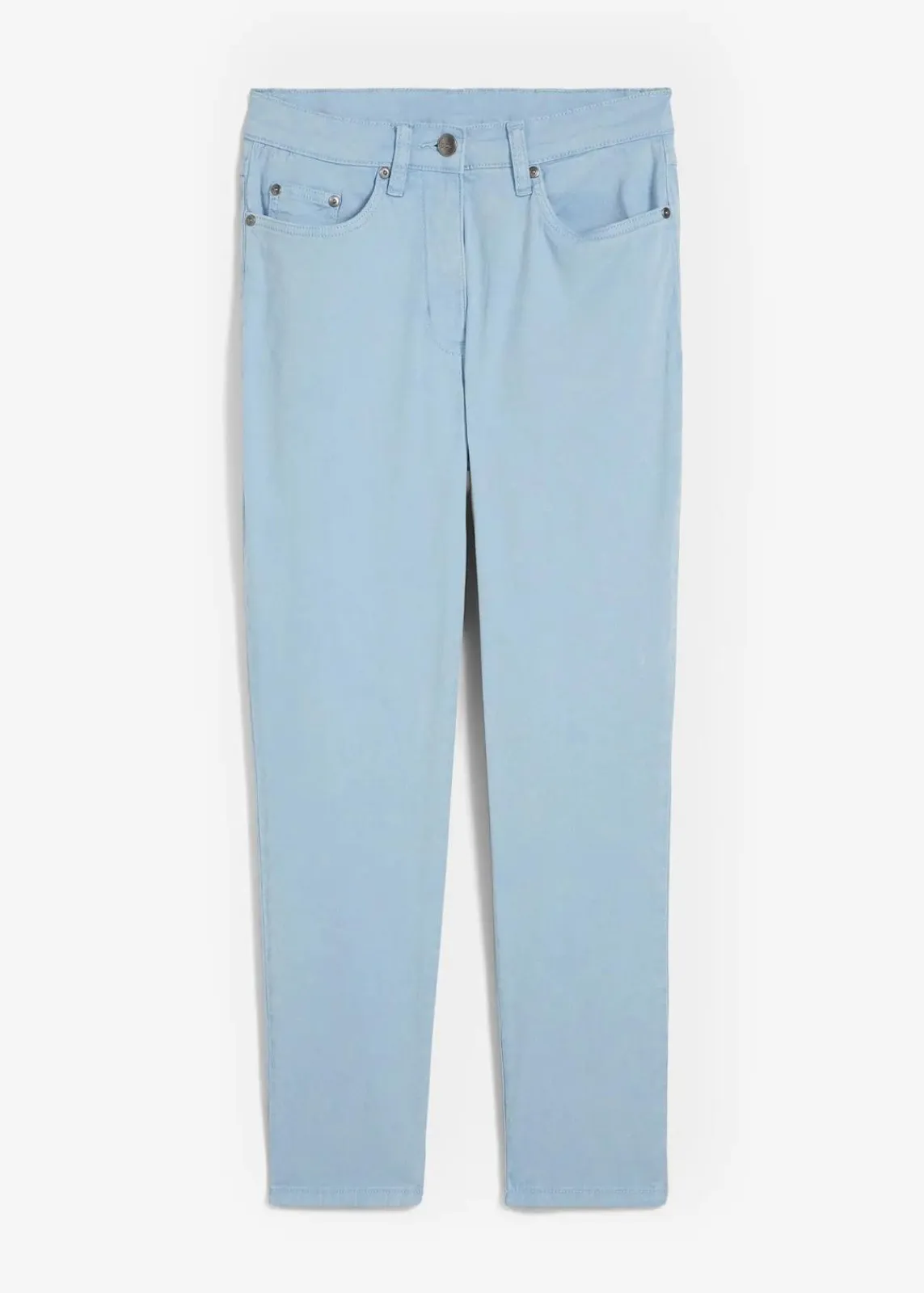 bonprix Hosen|Bekleidung·Kleider^Verkürzte Twill-Hose im Used-Look hellblau