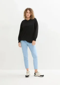 bonprix Hosen|Bekleidung·Kleider^Verkürzte Twill-Hose im Used-Look hellblau
