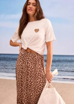 bonprix Shirts & Tops^Verkürztes Shirt mit überschnittener Schulter weiß/beige