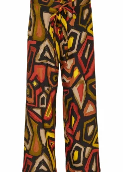 bonprix Bekleidung·Kleider|Hosen^Viscose-Culotte karminrot/schwarz graphisch bedruckt