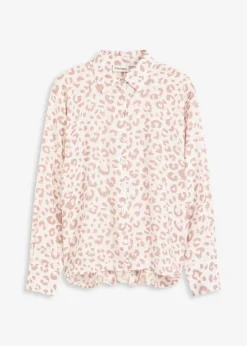 bonprix Bekleidung·Jacken & Mäntel|Blusen & Tuniken^Viskose- Bluse mit Fledermausärmeln wollweiß/silberlila/hellrosa