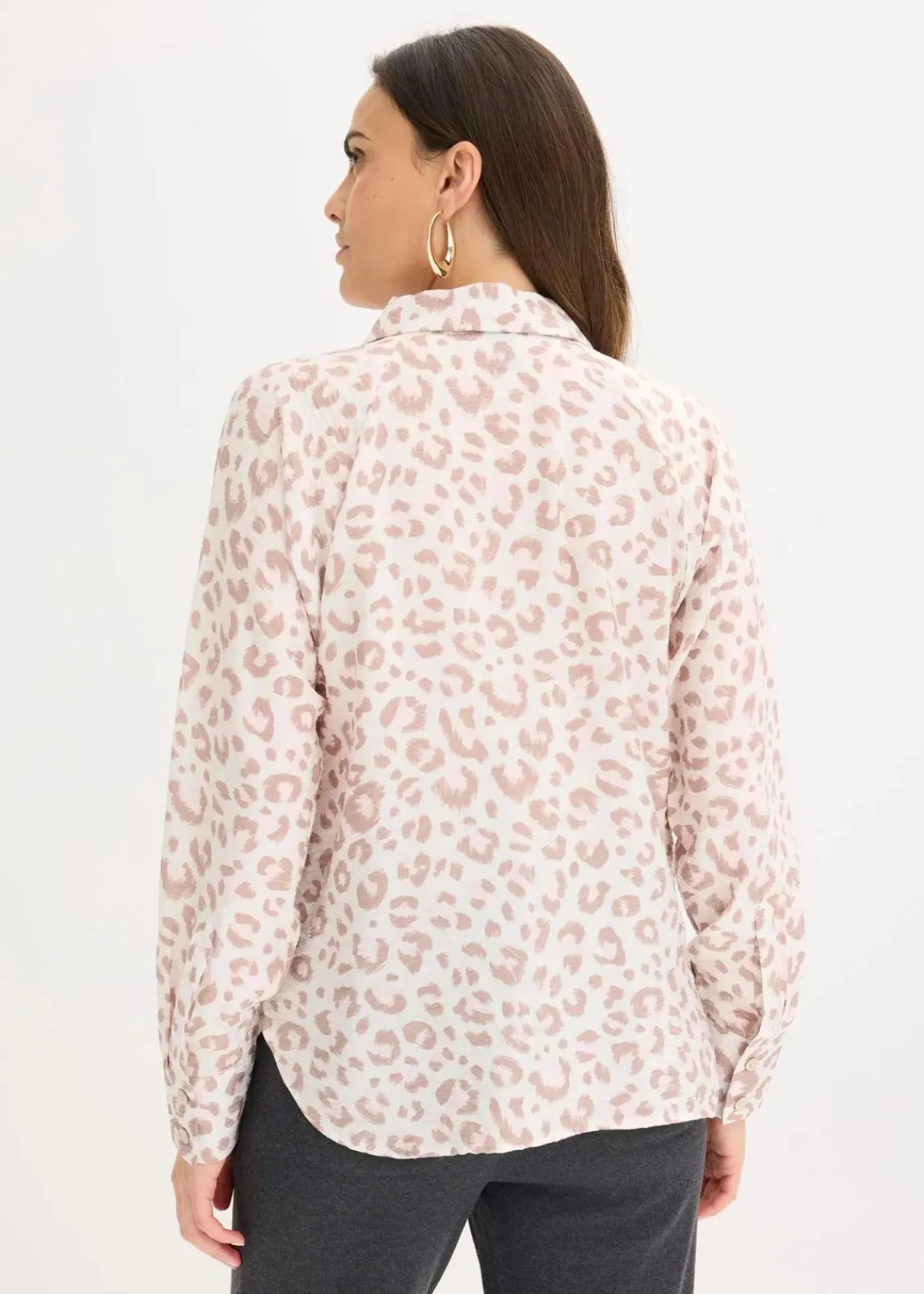 bonprix Bekleidung·Jacken & Mäntel|Blusen & Tuniken^Viskose- Bluse mit Fledermausärmeln wollweiß/silberlila/hellrosa