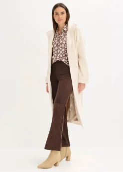 bonprix Blusen & Tuniken|Bekleidung·Jacken & Mäntel^Viskose- Bluse mit Fledermausärmeln mittelbraun/naturstein/kieselbeige leo bedruckt