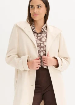 bonprix Blusen & Tuniken|Bekleidung·Jacken & Mäntel^Viskose- Bluse mit Fledermausärmeln mittelbraun/naturstein/kieselbeige leo bedruckt