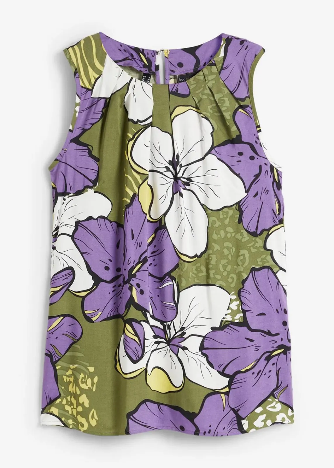 bonprix Shirts & Tops|Blusen & Tuniken^Viskose Blusentop lila/dunkelkhaki floral