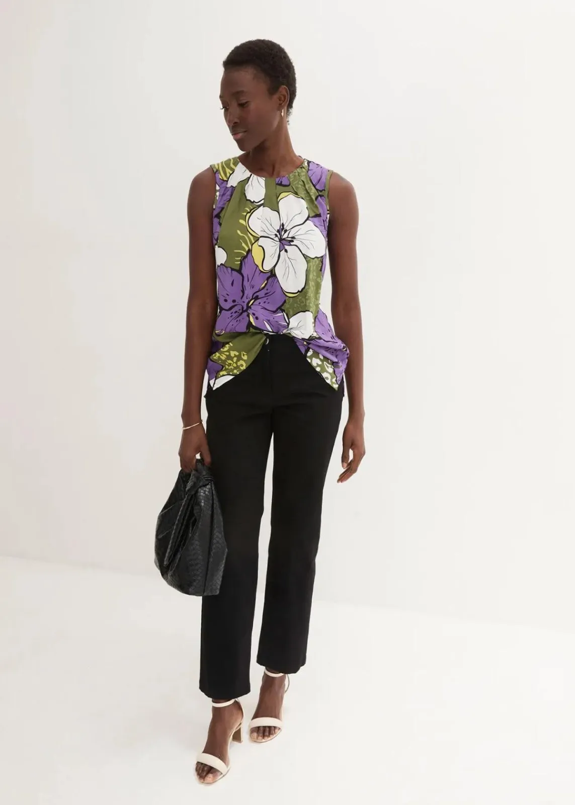 bonprix Shirts & Tops|Blusen & Tuniken^Viskose Blusentop lila/dunkelkhaki floral