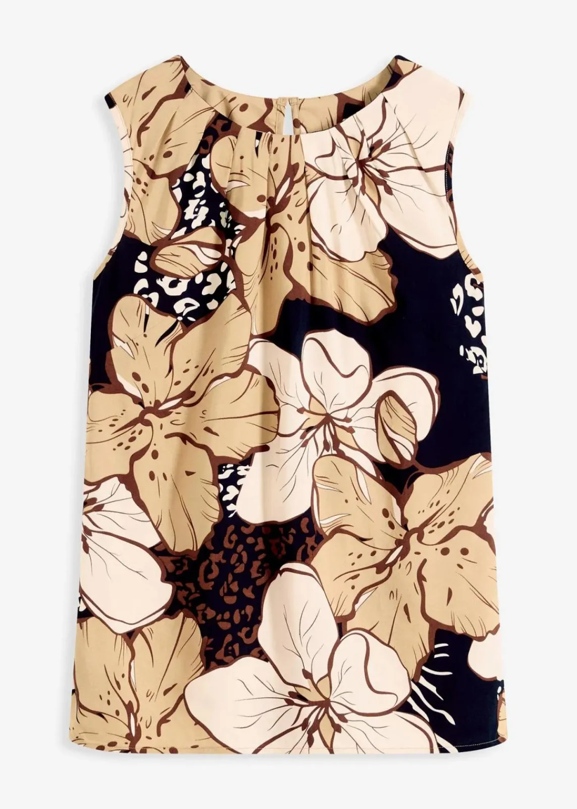 bonprix Shirts & Tops|Blusen & Tuniken^Viskose Blusentop schwarz/naturbeige/gewürzbraun/new beige geblümt