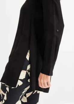 bonprix Bekleidung·Jacken & Mäntel|Nachhaltigere Materialien^Viskose Longbluse schwarz