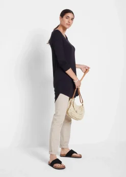 bonprix Shirts & Tops^Viskose Longshirt, Langarm schwarz