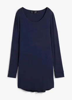 bonprix Shirts & Tops^Viskose Longshirt, Langarm dunkelblau
