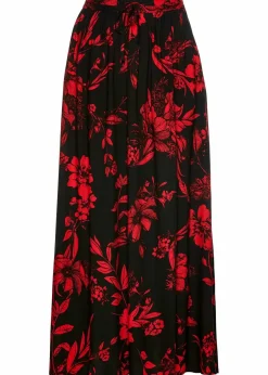 bonprix Röcke|Bekleidung·Sportbekleidung^Viskose Maxirock schwarz/rot floral
