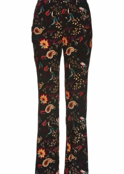 bonprix Bekleidung·Kleider|Hosen^Viskose Schlupfhose schwarz/chillirot paisley