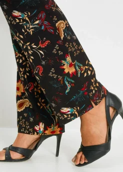 bonprix Bekleidung·Kleider|Hosen^Viskose Schlupfhose schwarz/chillirot paisley