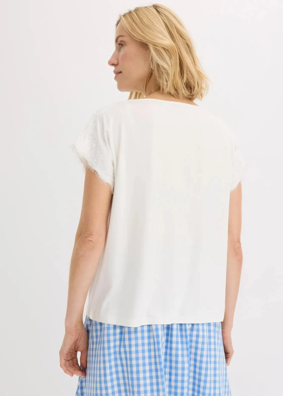 bonprix Shirts & Tops^Viskose Shirt mit Spitze wollweiß