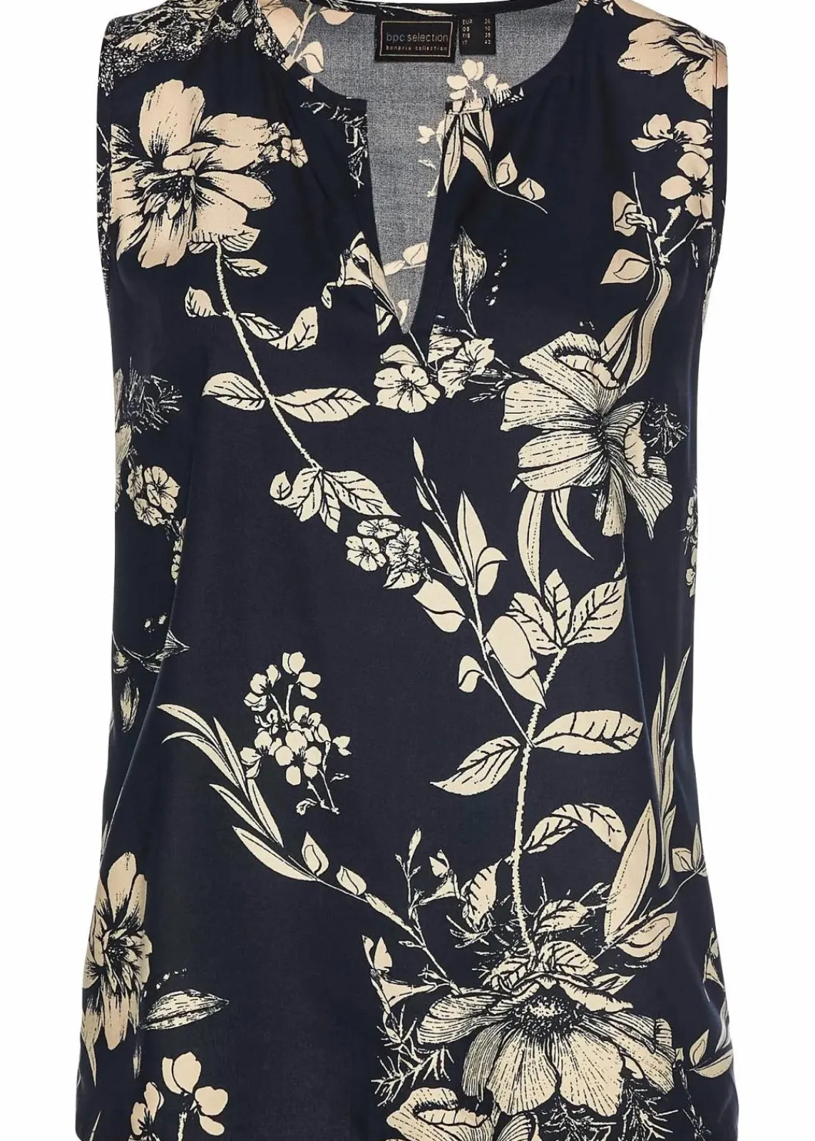 bonprix Shirts & Tops^Viskose Top dunkelblau/kieselbeige floral