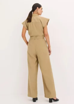 bonprix Bekleidung·Homewear|Jumpsuits^Viskose-Jumpsuit mit Bindeband khakibraun