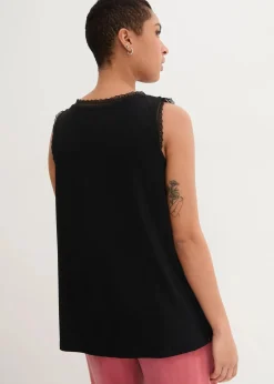 bonprix Shirts & Tops^Viskose-Top mit Spitze schwarz