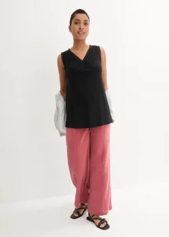 bonprix Shirts & Tops^Viskose-Top mit Spitze schwarz