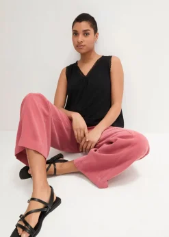 bonprix Shirts & Tops^Viskose-Top mit Spitze schwarz