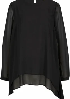 bonprix Bekleidung·Jacken & Mäntel|Blusen & Tuniken^Vokuhila Long-Tunika schwarz