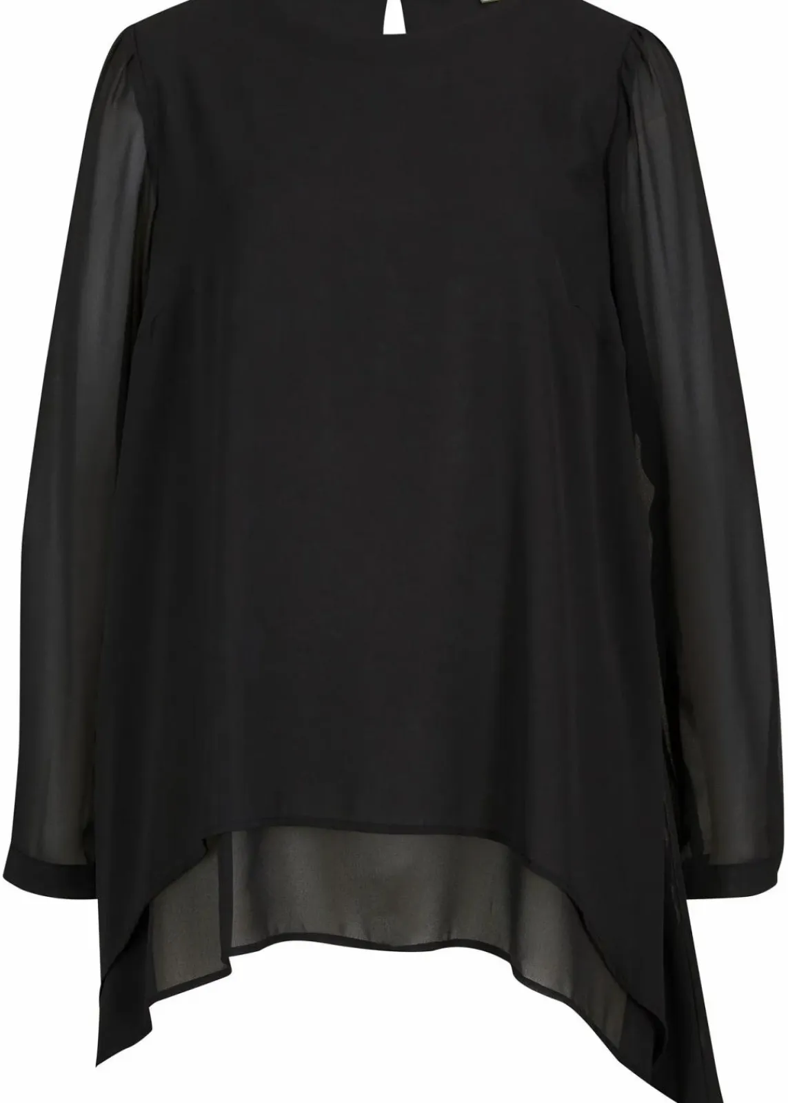 bonprix Bekleidung·Jacken & Mäntel|Blusen & Tuniken^Vokuhila Long-Tunika schwarz