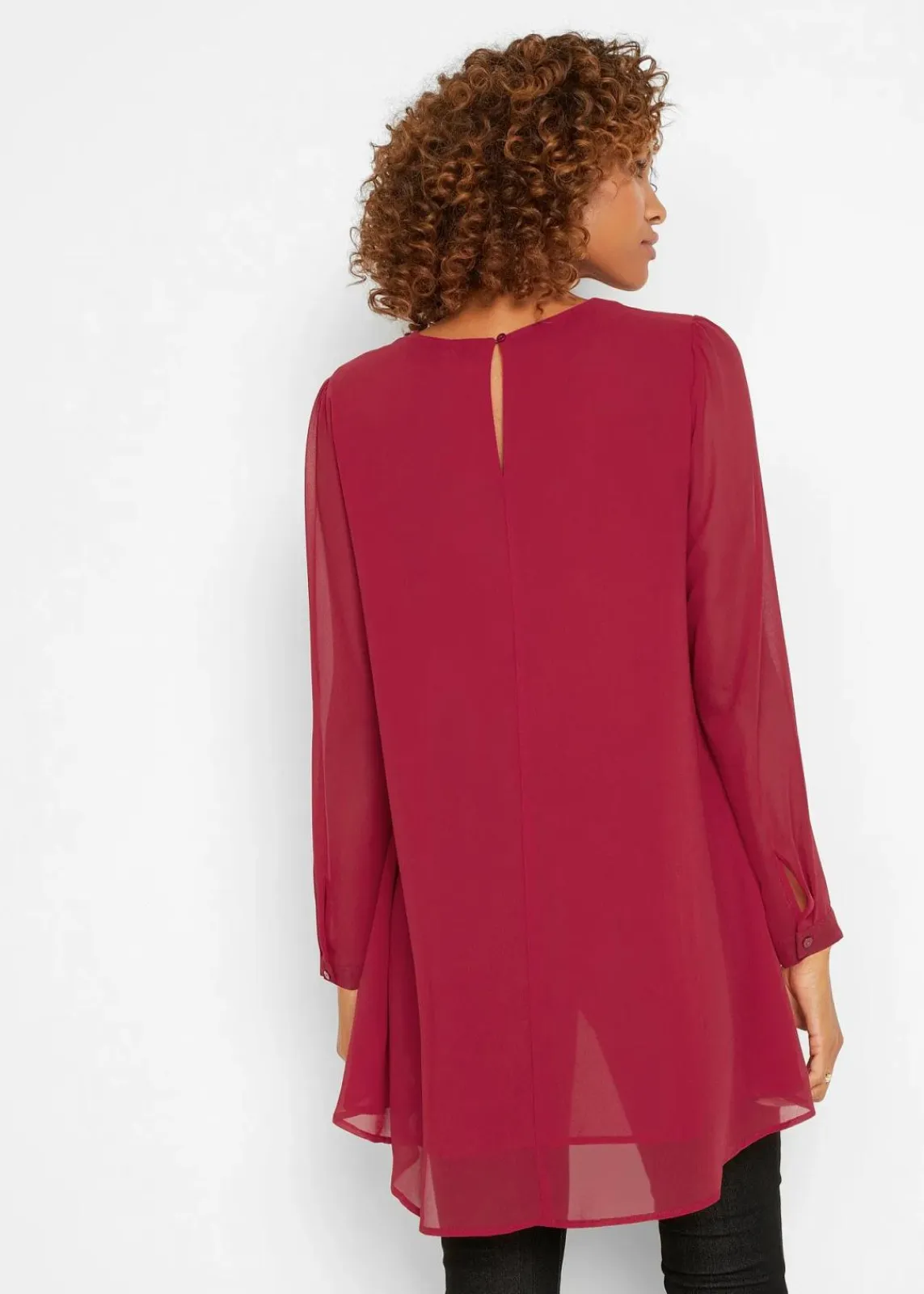 bonprix Blusen & Tuniken|Bekleidung·Jacken & Mäntel^Vokuhila Long-Tunika abendrot