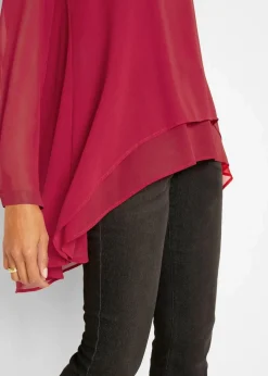 bonprix Blusen & Tuniken|Bekleidung·Jacken & Mäntel^Vokuhila Long-Tunika abendrot