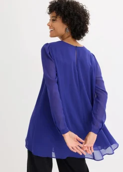 bonprix Blusen & Tuniken|Bekleidung·Jacken & Mäntel^Vokuhila Long-Tunika saphirblau