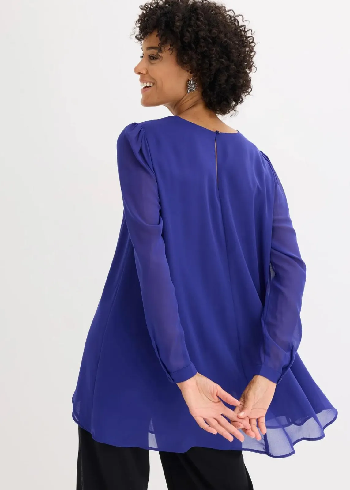 bonprix Blusen & Tuniken|Bekleidung·Jacken & Mäntel^Vokuhila Long-Tunika saphirblau