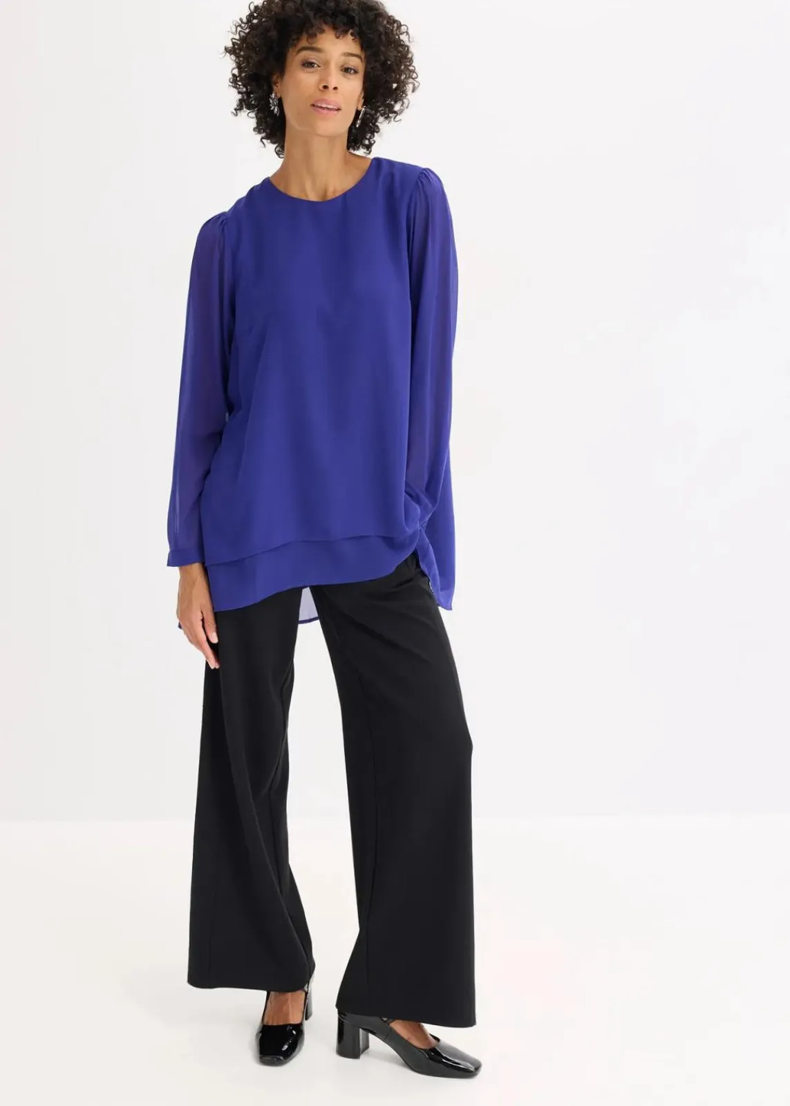 bonprix Blusen & Tuniken|Bekleidung·Jacken & Mäntel^Vokuhila Long-Tunika saphirblau