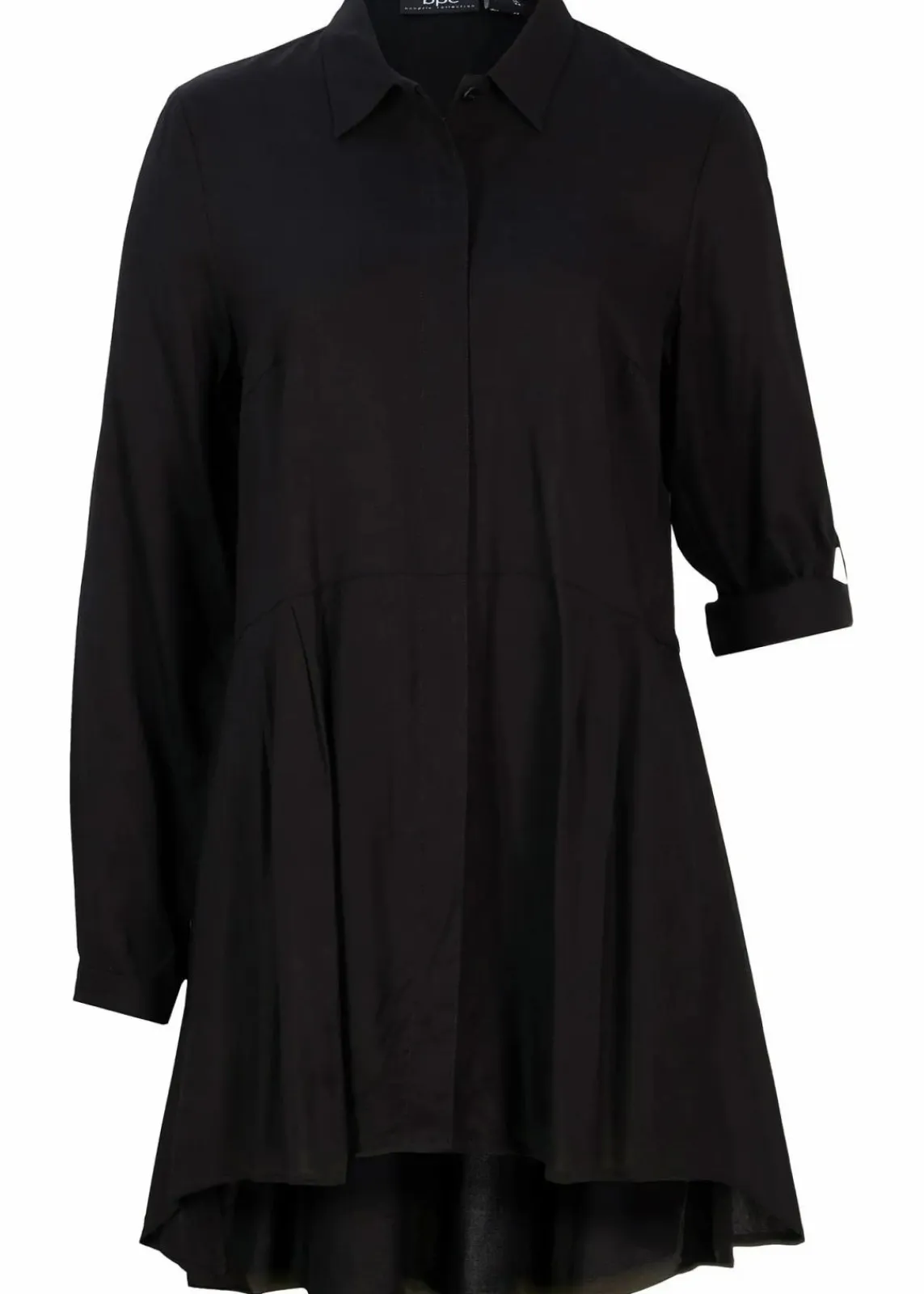 bonprix Bekleidung·Jacken & Mäntel|Blusen & Tuniken^Vokuhila-Bluse aus reiner Viskose schwarz