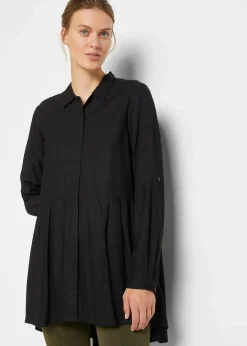 bonprix Bekleidung·Jacken & Mäntel|Blusen & Tuniken^Vokuhila-Bluse aus reiner Viskose schwarz