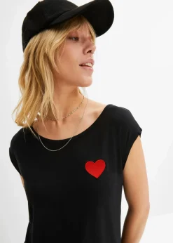 bonprix Shirts & Tops|Nachhaltigere Materialien^Vokuhila-Shirt aus fließendem Viskosemix schwarz