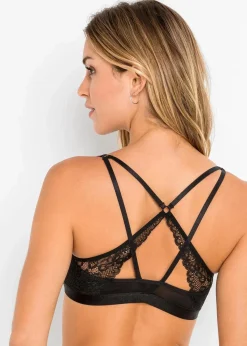 bonprix Bhs|Dessous^Vorderverschluss Schalen BH mit Racerback schwarz