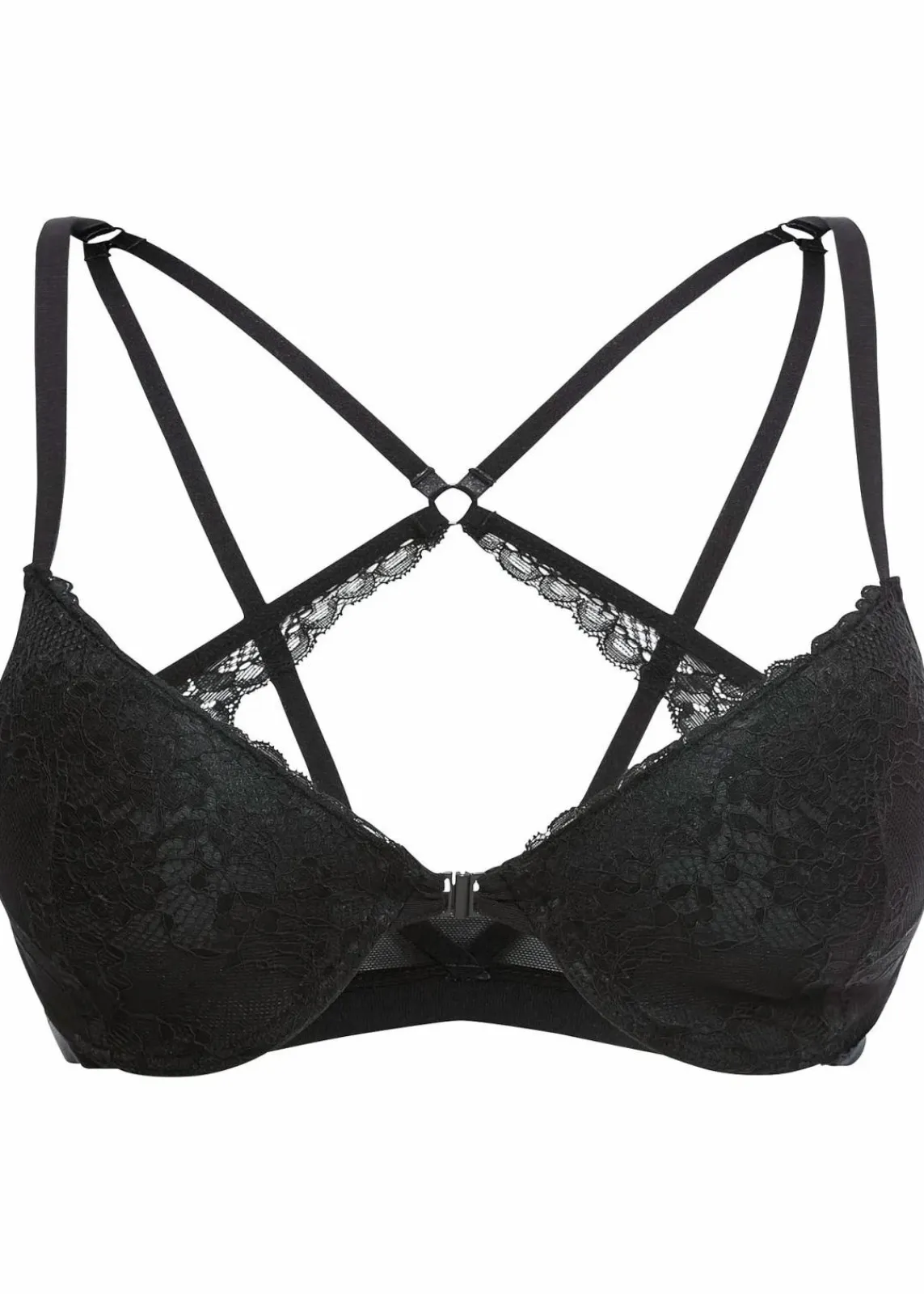 bonprix Wäsche·Dessous|Wäsche·Bhs^Vorderverschluss Schalen BH mit Racerback schwarz