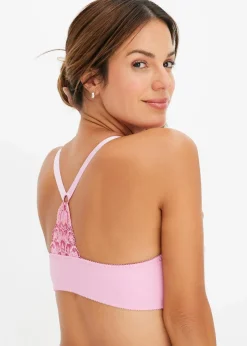 bonprix Wäsche·Dessous|Wäsche·Große Cups D-H^Vorderverschluss-BH aus zarter Spitze blütenpink/dunkelpink