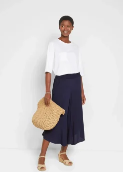 bonprix Nachhaltigere Materialien|Hosen^Wadenlange Culotte aus nachhaltiger Viskose dunkelblau