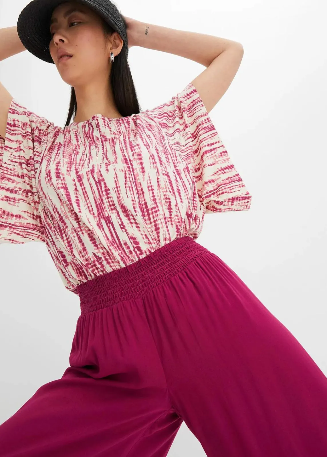 bonprix Nachhaltigere Materialien|Hosen^Wadenlange Culotte aus nachhaltiger Viskose violett