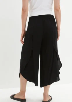 bonprix Bekleidung·Kleider|Hosen^Wadenlange Culotte aus nachhaltiger Viskose schwarz