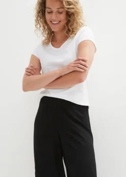 bonprix Bekleidung·Kleider|Hosen^Wadenlange Culotte aus nachhaltiger Viskose schwarz