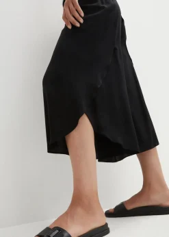 bonprix Bekleidung·Kleider|Hosen^Wadenlange Culotte aus nachhaltiger Viskose schwarz