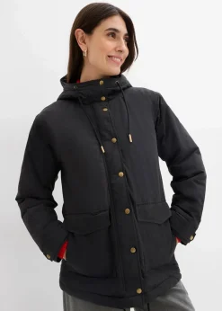 bonprix Bekleidung·Hosen|Jacken & Mäntel^Warm wattierter Parka schwarz