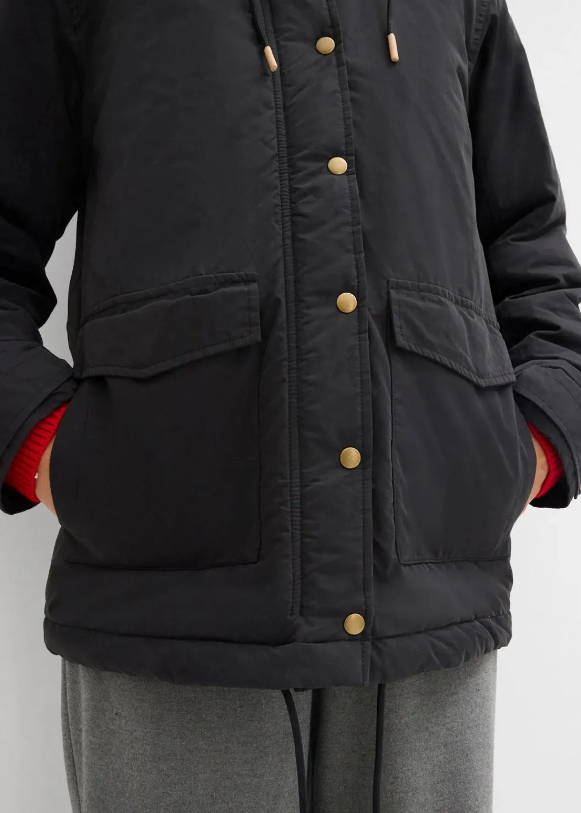 bonprix Bekleidung·Hosen|Jacken & Mäntel^Warm wattierter Parka schwarz