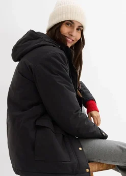 bonprix Bekleidung·Hosen|Jacken & Mäntel^Warm wattierter Parka schwarz