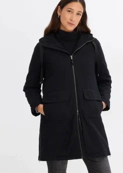 bonprix Bekleidung·Hosen|Jacken & Mäntel^warm wattierter Winterparka mit Teddyfutter in Kapuze schwarz