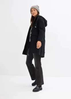 bonprix Bekleidung·Hosen|Jacken & Mäntel^warm wattierter Winterparka mit Teddyfutter in Kapuze schwarz