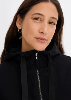 bonprix Bekleidung·Hosen|Jacken & Mäntel^warm wattierter Winterparka mit Teddyfutter in Kapuze schwarz