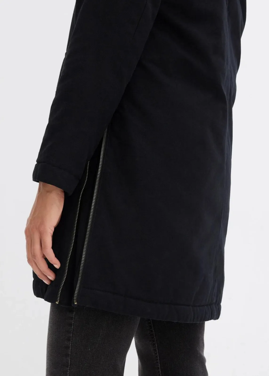 bonprix Bekleidung·Hosen|Jacken & Mäntel^warm wattierter Winterparka mit Teddyfutter in Kapuze schwarz